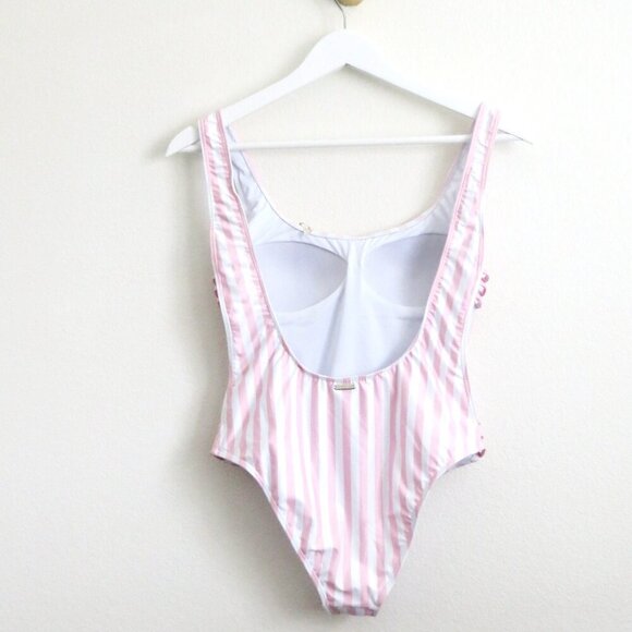 NEW! Kenny Flowers The Boca Striped One Piece Pink White Swimsuit SZ M - Picture 8 of 12
